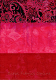 SBHM3-4-3 Stash Builder Coordinating Print Lustre Range with 2 Tonals [3 Half Meter Pack] Batik Fabric Patchwork and Quilting