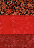 SBHM3-4-4 Stash Builder Coordinating Print Lustre Range with 2 Tonals [3 Half Meter Pack] Batik Fabric Patchwork and Quilting