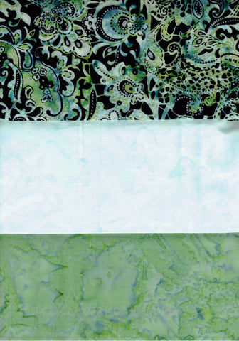 SBHM3-4-5 Stash Builder Coordinating Print Lustre Range with 2 Tonals [3 Half Meter Pack] Batik Fabric Patchwork and Quilting