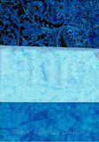 SBHM3-4-9 Stash Builder Coordinating Print Lustre Range with 2 Tonals [3 Half Meter Pack] Batik Fabric Patchwork and Quilting