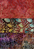 SBHM3-6 Stash Builder Coordinating Print Kimberley Range from Batik Australia Range [3 Half Meter Pack] Batik Fabric Patchwork and Quilting