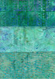 SBHM3-9 Stash Builder Co-ordinating Aqua Prints Ocean Mandala by Batik Australia [3 Half Meter Pack] Batik Fabric Patchwork and Quilting (Copy)