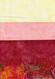 SBHM4-10 Stash Builder Coordinating Print with Cream, Apricot, Rust [4 Half Meter Pack] Batik Fabric Patchwork and Quilting