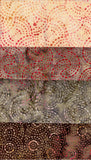 SBFE4-13 Stash Builder [4 Fat Eighths] Brown Dots and Dashes Batik Fabric Patchwork and Quilting