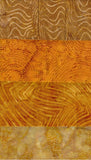 SBHM4-14 Stash Builder Coordinating Prints Gold Ochre [4 Half Meter Pack] Batik Fabric Patchwork and Quilting