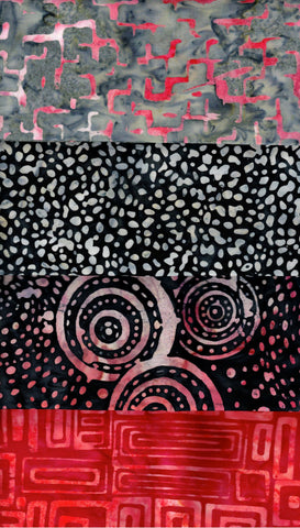 SBHM4-17 Stash Builder Coordinating Orange and Grey Prints from Batik Australia Fire Range [4 Half Meter Pack] Batik Fabric Patchwork and Quilting