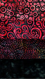 Collection of 4 Red and Black Batik Prints