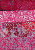 SBFQ4-11 Stash Builder Coordinating Prints Pink Spots[4 Fat Quarters] Batik Fabric Patchwork and Quilting