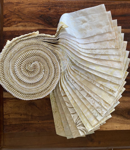 SBJR40-10 Cream Neutrals Prints Fabric Roll 40 x 6.5cm x 110 cm Strips.