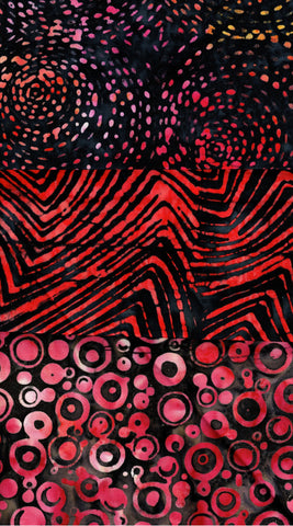 SBSQ3-1 Stash Builder [3 Skinny Quarters] Orange Red Black Batik Fabric Batik Australia Fire Range