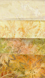 SBSQ4-16 Stash Builder [4 Skinny Quarters] Yellow - Gold Light to Medium Value Batik Fabric Patchwork and Quilting
