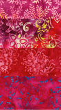 SBSQ4-22 Stash Builder [4 Skinny Quarters] Pink Red Medium to Dark Value Batik Fabric Patchwork and Quilting