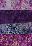 SBWOF4-Purple-1 Stash Builder [4 by 9-25-35cm WOF Pack] Batik Fabric Patchwork and Quilting