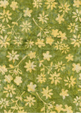 Sale BA Green Yellow Ditzy Flowers 45cm Piece WOF