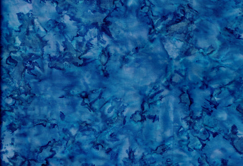 THDB EK 006 Blue, Royal Blue and Aqua Hand Dyed Batik Cotton for Quilting.
