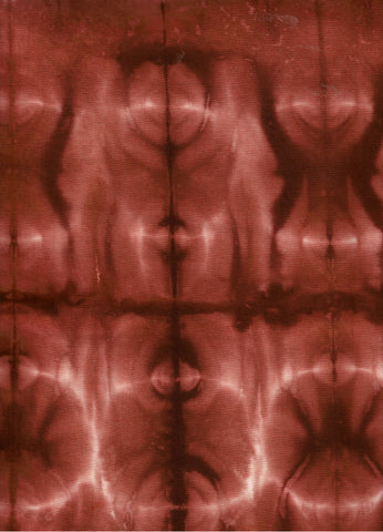 THDR 0012  Rusty Brown Hand Dyed Manipulated One Meter Piece