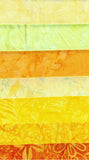 SBFQE7GS-3 Yellow Gold Green Fat Quarter Batik Bundle with 3 Fat Quarters and 4 Fat Eighths