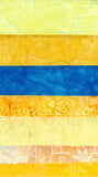 SBFQE7GS-5 yellow batik fat quarter and eighth bundle with 7 fabrics