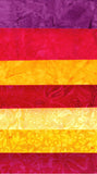 SBFQE7GS-8 Yellow, Red, batik bundle of 7 fabrics Fat Quarters and Eighths