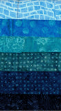 SBFQ6-14 blue batik fat Quarter bundle with 6 Fat Quarters              