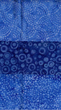 SBFQ3-80 blue batik fat Quarter bundle with 3 Fat Quarters              