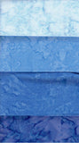 AT FQ4 0103 blue tonal batik fat Quarter bundle with 4 Fat Quarters              