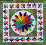 Jacqueline de Jonge Be Colourful "In Full Bloom" Pattern and Fabric Kit, Quilt Size 49" x 49" /KP1 K1-20