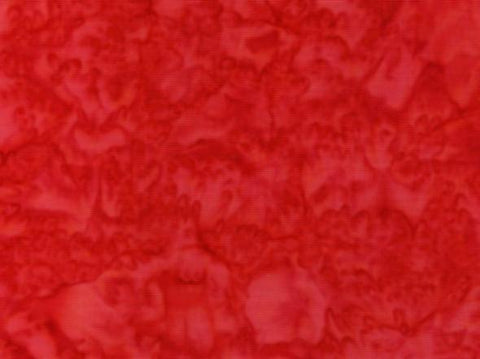 AT 069 Bright Red Batik Fabric Patchwork and Quilting