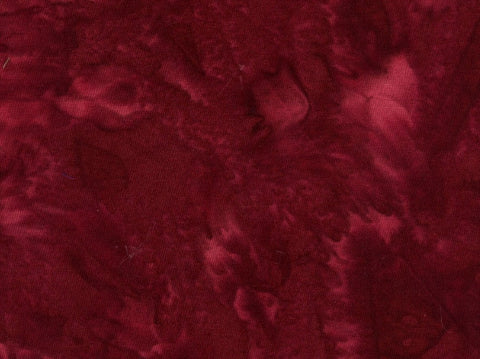AT 080 A Burgundy Batik Fabric Patchwork and Quilting
