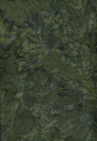 AT 040 Dark Green Batik Fabric Patchwork and Quilting