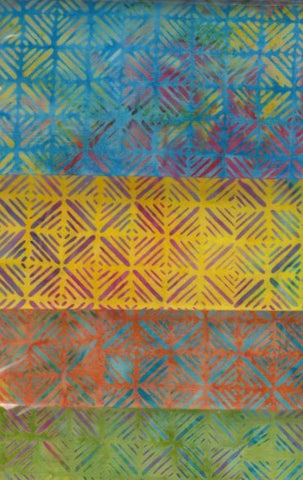 BA 001 PP009 Vibrant Textures [4 FQ] Batik Fabric Patchwork and Quilting