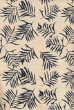 BAAL 704 Black Leaves on Cream Cotton Batik Fabric Sale 0.65M Piece