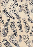 BAALC 706 Black Grevilleas on Cream Cotton Batik Fabric, Sale 0.6M Piece
