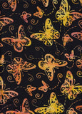 BAP 835 Orange Black Butterfly Batik Fabrics Online