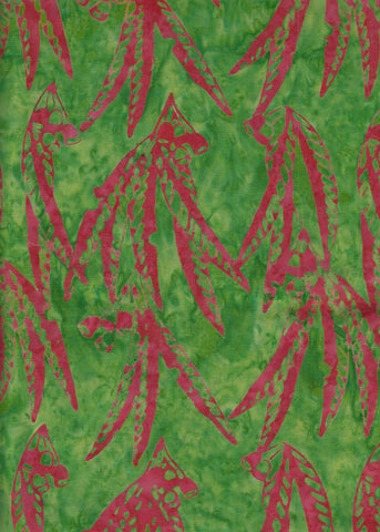 BAAL 930 Gum Leaves Green Pink Aussie Floral Candy