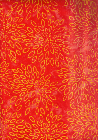 CAOY 194 Orange with Yellow Abstract Flower Sprays