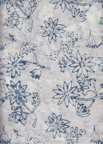 BAAL 890 Blue Star Flower on Cream Heritage Collection Sale 80cm Piece