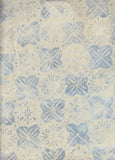 CAB 0120 Tiles Pale Blue Winter White  Batik Fabric SALE 90CM  piece