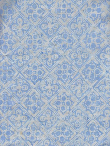 CAB 0121 Tiles Powder Blue Winter White  Batik Fabric On Line