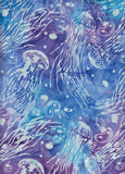 CAB BTS 1422 Light Blue Jelly Fish On Blue Purple