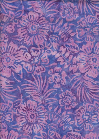 CAP 219 Purple Musk Pink Flowers  Anthology Batik