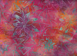 CAR 269 Pink Orange Aqua Flower Outline