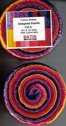 PPSQF Batik Australia Designer Palette collection A 40 x 2.5" x 110" Strips