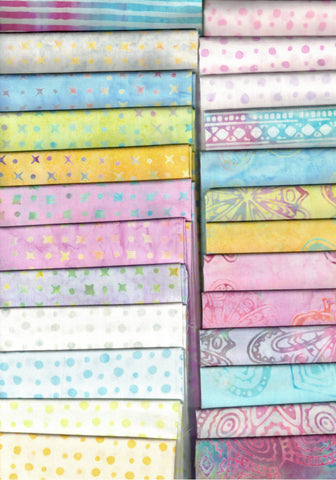 PPSFQ21 FF Fat Quarter Set of 21 Fairy Floss Range by Batik Australia 5.25M Batik Cotton