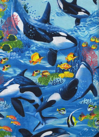 PCC 0134 Killer Whales  Printed Craft Fabric