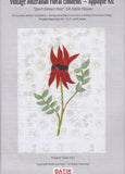 BA Pattern A32 Sturt Desert Pea Vintage Floral Emblems Applique Kit