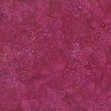 CAR 219 Flora Magenta Medium Flowers   Batik Fabric