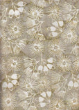 PREMIUM QUILT BACK BA 0785 Winter White Gum Flowers and Pods on Tan Gold