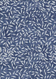 CAB 0137 Indigo Blue Light Leaves Batik Fabric On Line